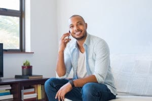 Man talking on mobile phone