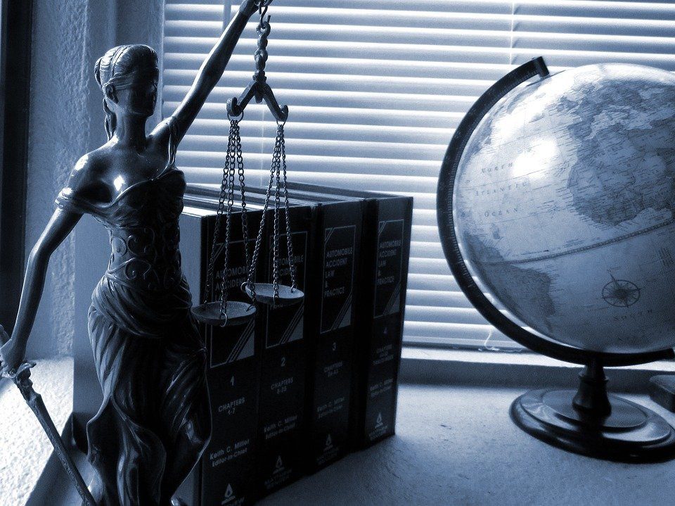 Justice Scales and Globe