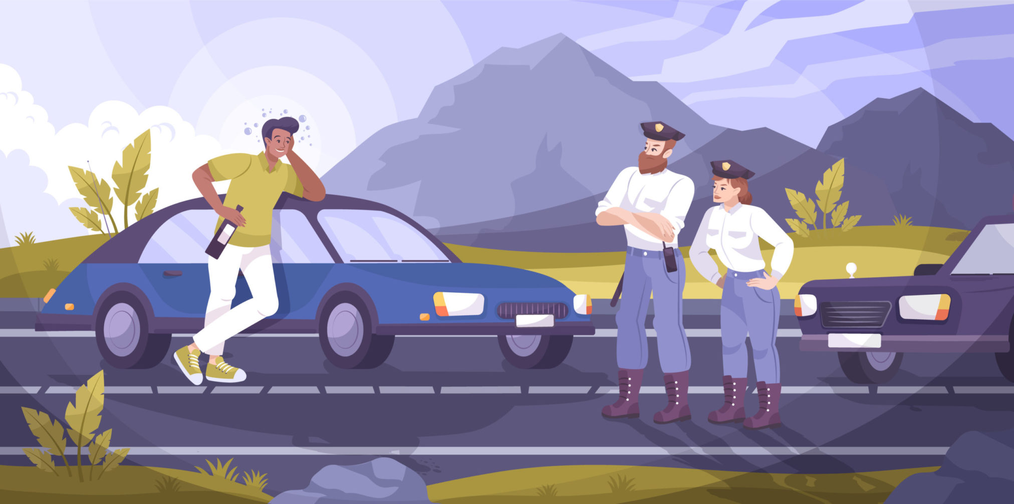 Police officers pulled a driver over for drunk driving