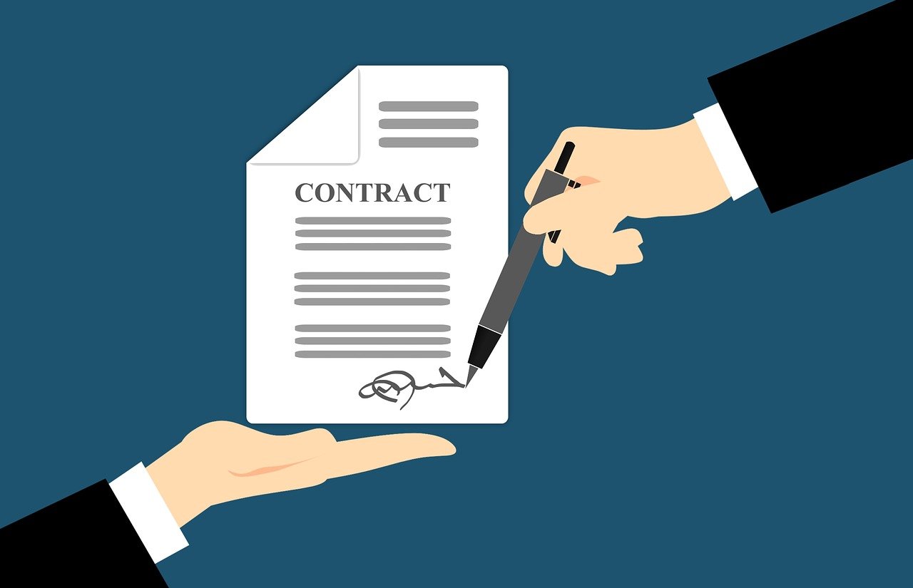 Illustration of Contract Signing