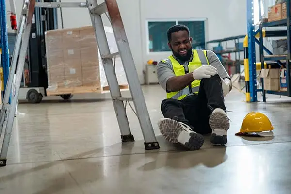 man on ground after a slip & fall accident