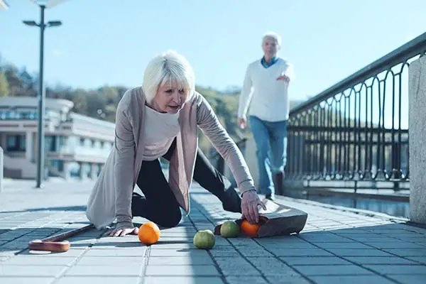 woman on pavement