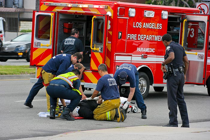 los angeles fire dept at accident team