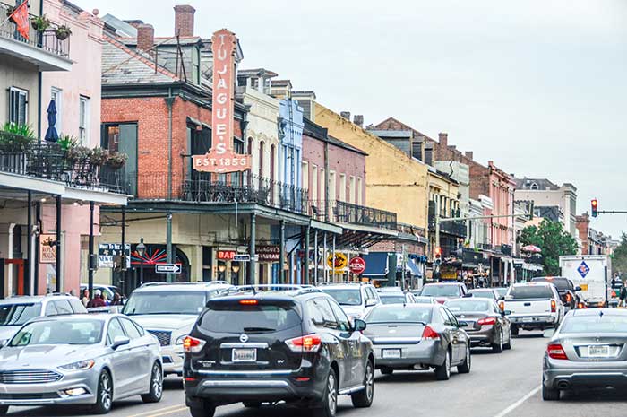 cars in French Quarter