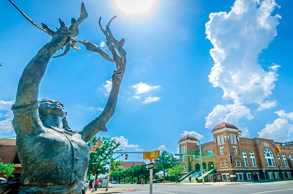 Statue of woman releasing doves in Birmingham AL